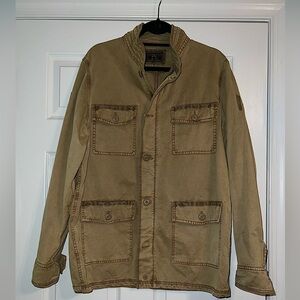 CONVERSE ONE STAR Men Medium Khaki Cotton Zip Button Military Utility Jacket